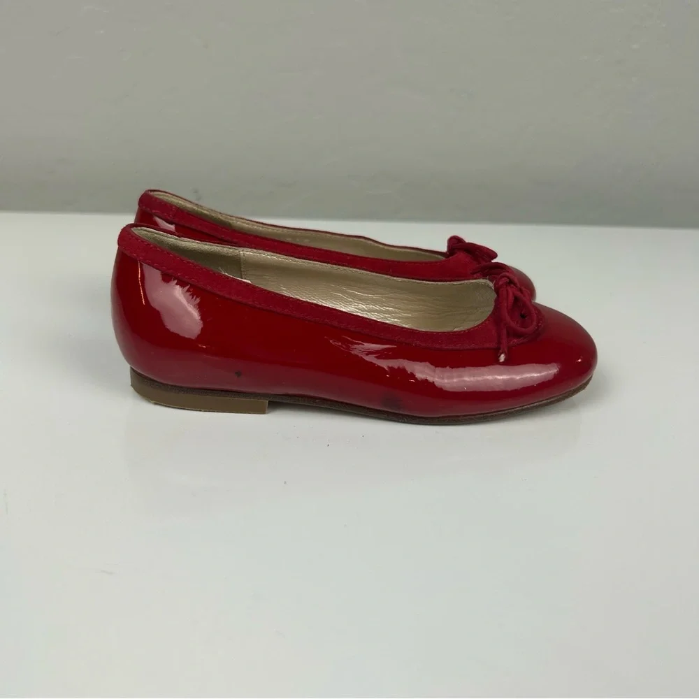 Dior red ballerina flats with bow tops size 25